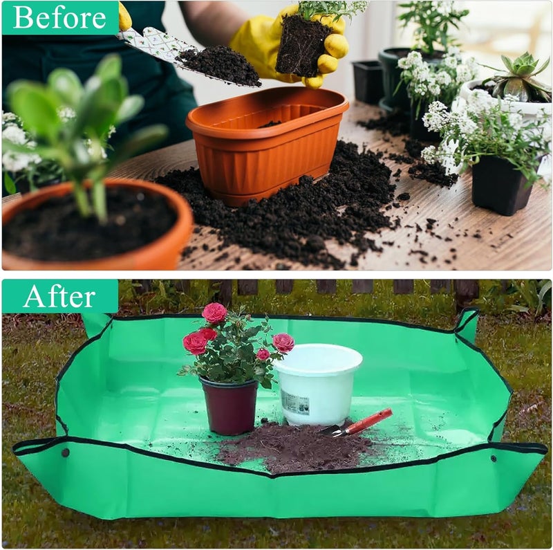 FANTIAN Repotting Mat for Indoor Plants, 29.5" X 39.4" Waterproof Succulent Potting Mat, Foldable Reusable Soil Change Mat Gardening Planting Mat - Gifts for Plant Lovers - Image 3